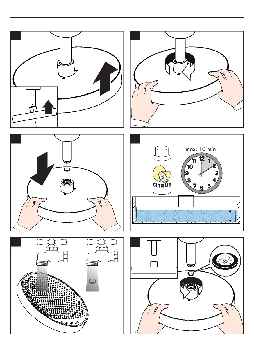 Maintenance steps for cleaning the filter