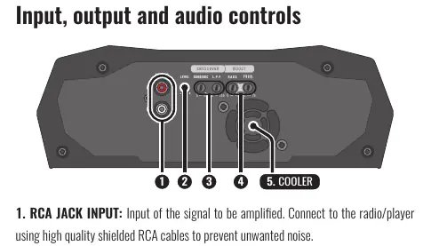 Amplifier input and audio controls