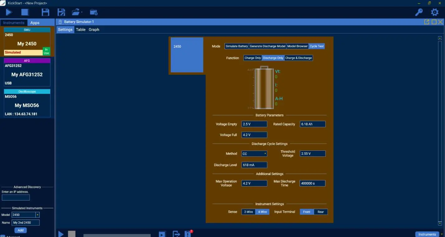 Battery Cycle – Discharge Only Settings