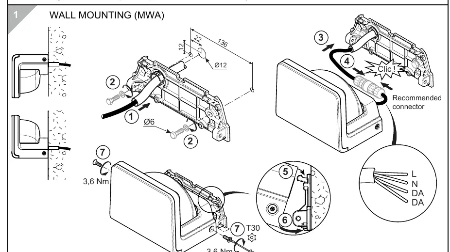 Wall Mounting (MWA) installation steps.