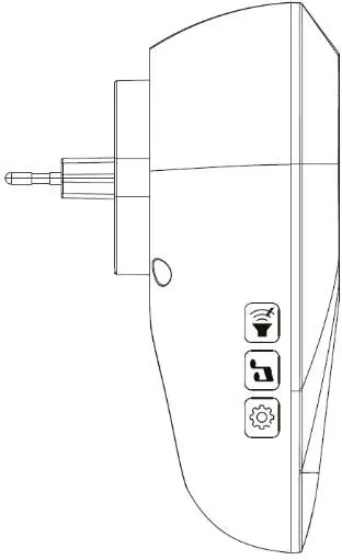 Receiver side view showing volume, melody, and signalization buttons.