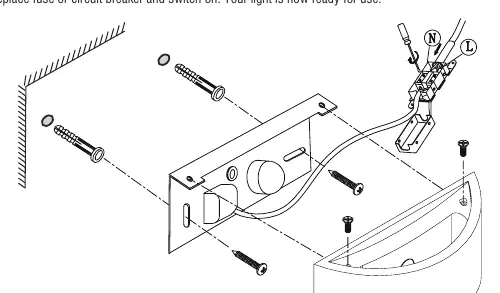 Installation steps for the Toko Wall light