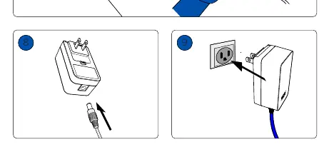 Connecting the power adapter.