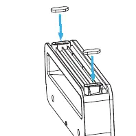 Attaching rubber feet to the riser supports.