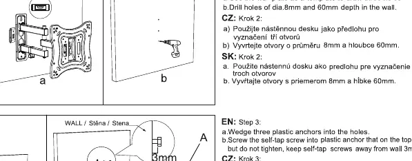 Step 2: Drill holes in the wall