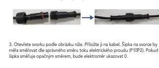 Clamp installation steps showing correct arrow direction (P1 to P2)