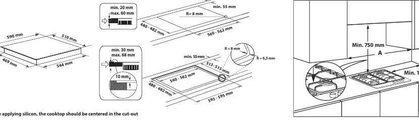 Installation dimensions and distances