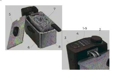 Diagram of the deep fryer components