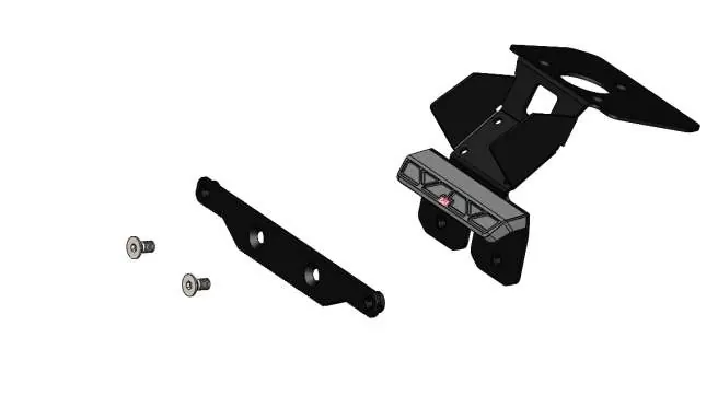 Installation of the license plate bracket.