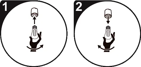 Installation steps for the LED bulb.