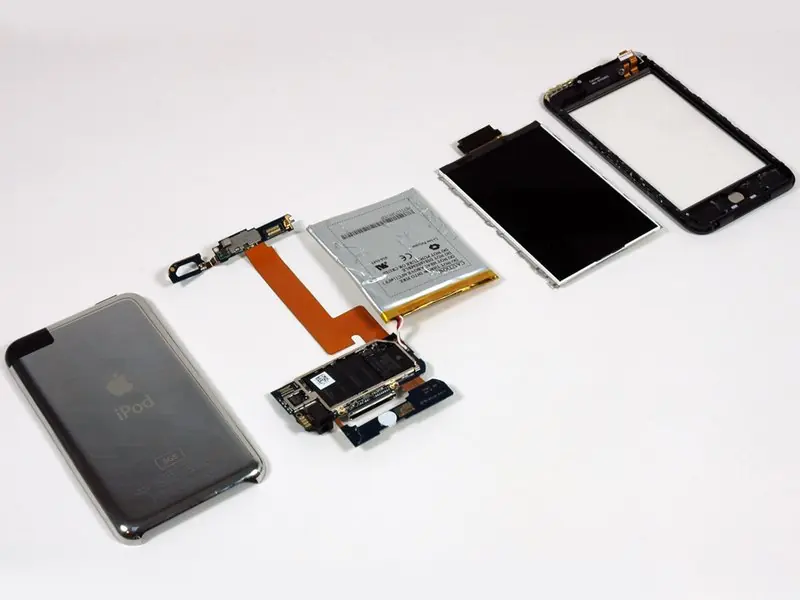 Exploded view of internal components
