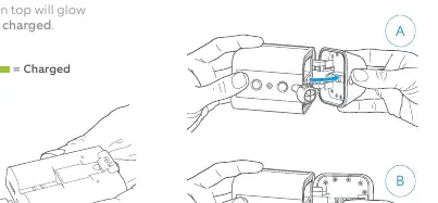 Inserting the battery into the Spotlight Cam.