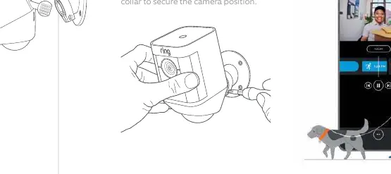 Attaching the Spotlight Cam to the mounting bracket.