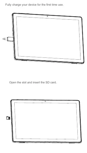 Charging the device and inserting an SD card.