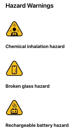 Hazard warning icons