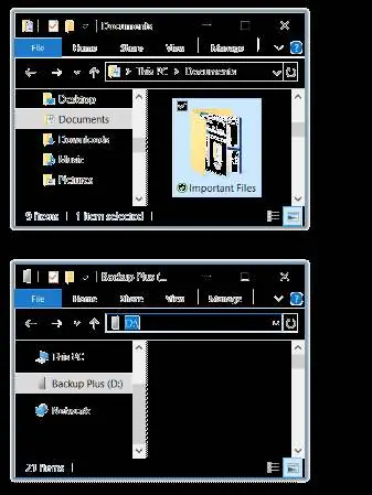 Dragging files to the Seagate drive in Windows File Explorer.