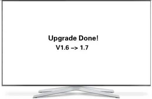 Firmware upgrade success message.