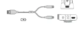 Charging the TX and RX using the dock and splitter cable.
