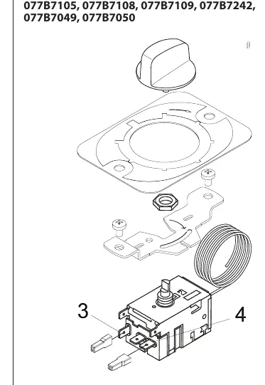 Assembly diagram for 077B7100, 077B7101, 077B7102, 077B7105, 077B7108, 077B7109, 077B7242, 077B7049, 077B7050