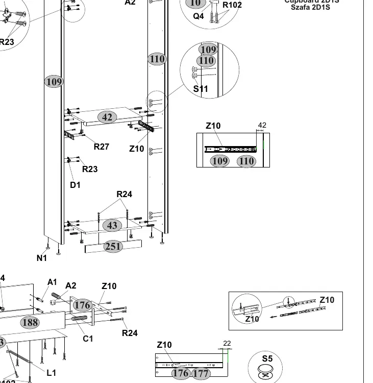 Assembly steps I and II