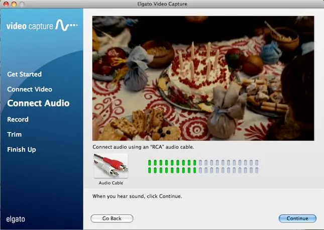Audio testing screen