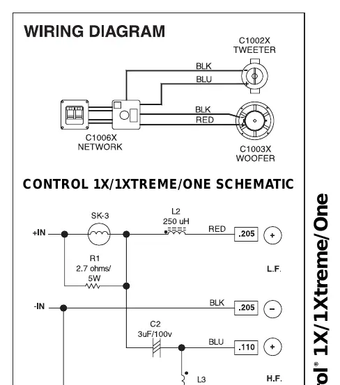 Wiring diagram and schematic for Control 1X/1Xtreme/One
