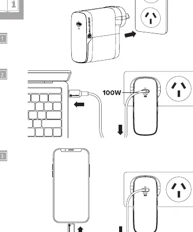 Connection steps for the charger