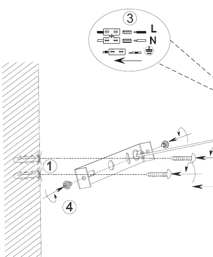 Installation and wiring diagram for the TRIO 242910180 wall lamp.