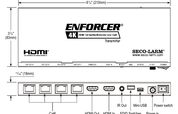 Transmitter port layout