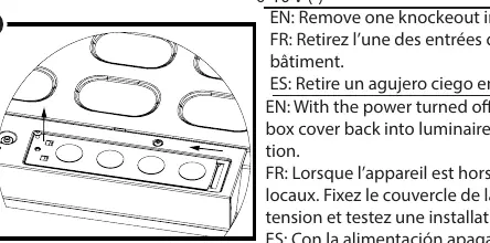 Step 4: Remove knockout and attach conduit.
