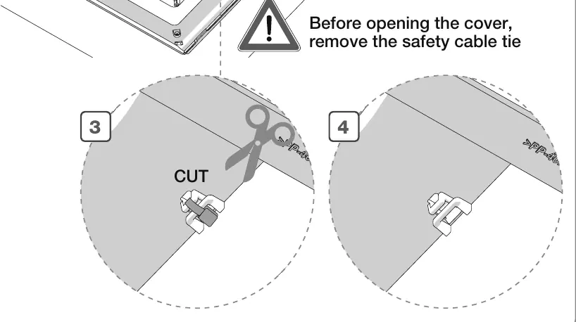 Removing the safety cable tie
