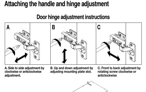 Door hinge adjustment instructions