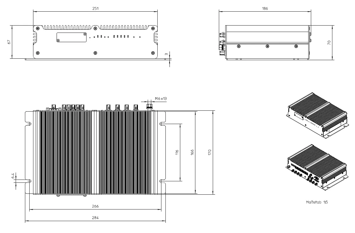 Housing dimensions and mounting cutouts