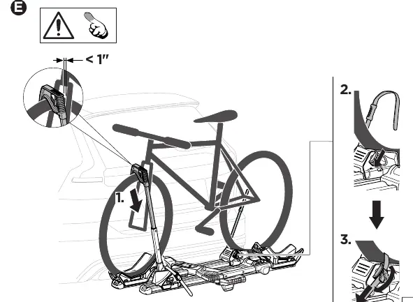Securing bike wheels with straps.