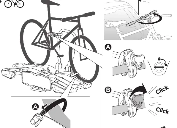 Securing the bike to the carrier