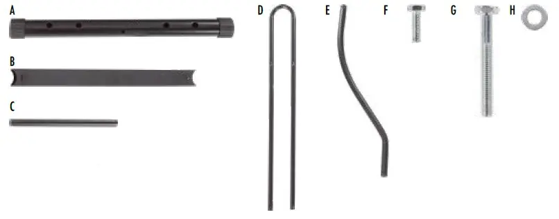 Parts list components A-H