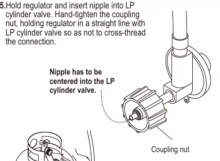 Connecting the regulator to the LP cylinder