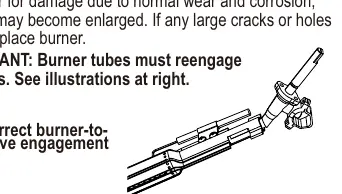 Correct burner-to-valve engagement