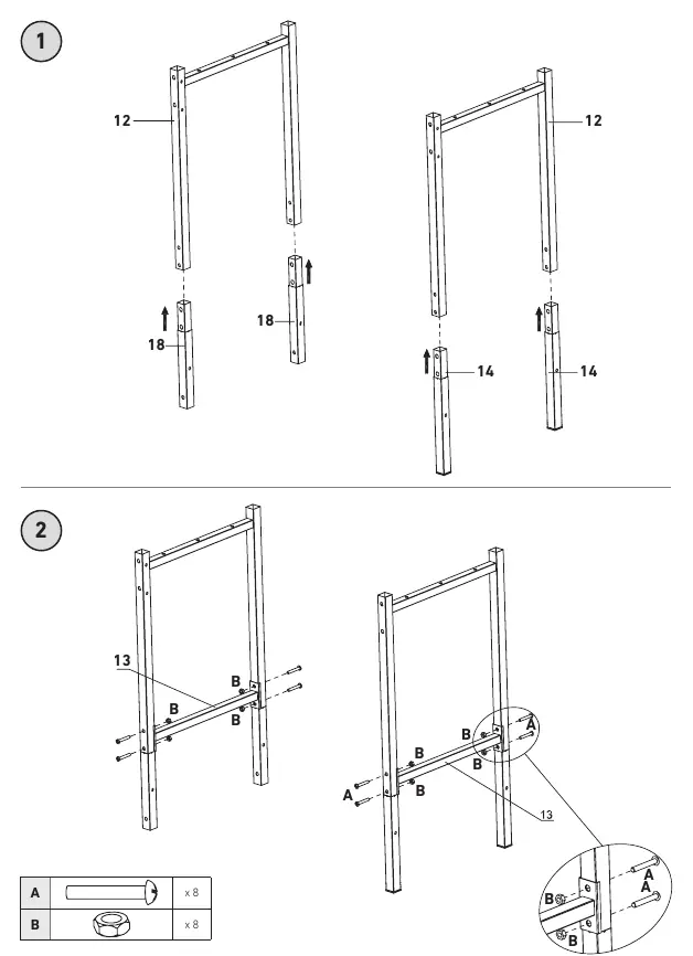 Assembly steps 1 and 2