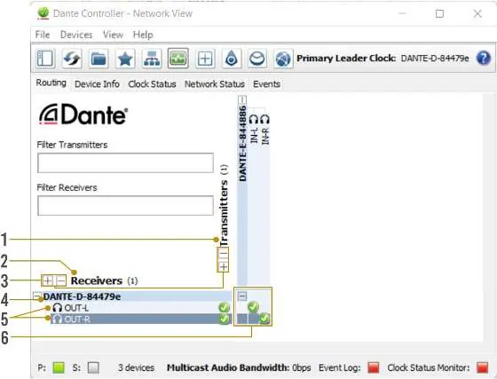Dante Controller Routing