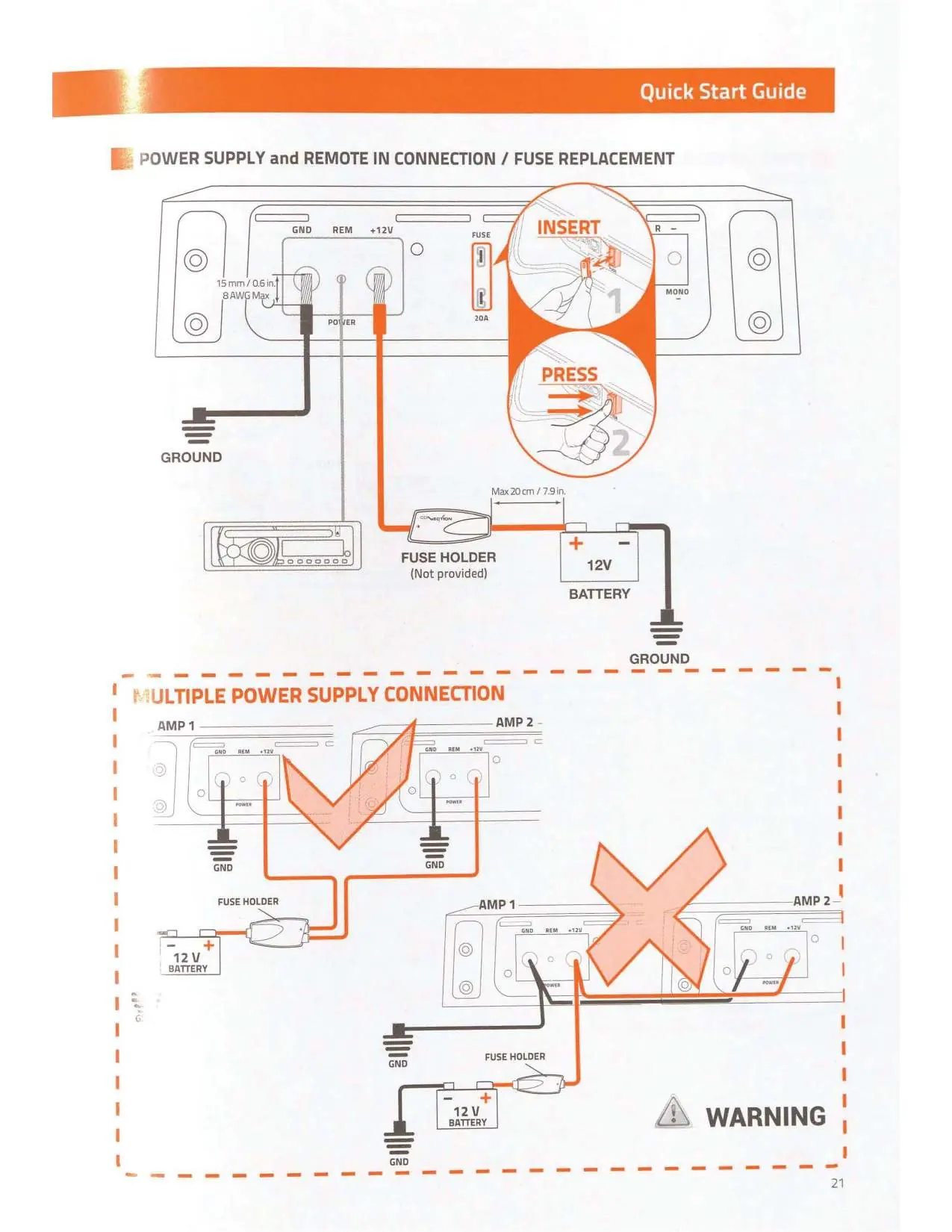 Power supply and remote connection diagram