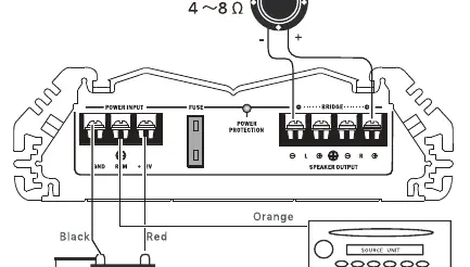 Mono amplifier system wiring