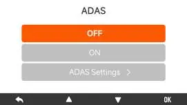 ADAS Settings Menu