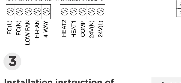 Wall thermostat terminal connections