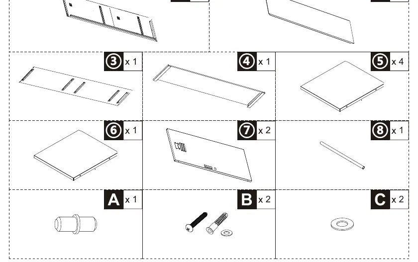 Parts list for the locker assembly