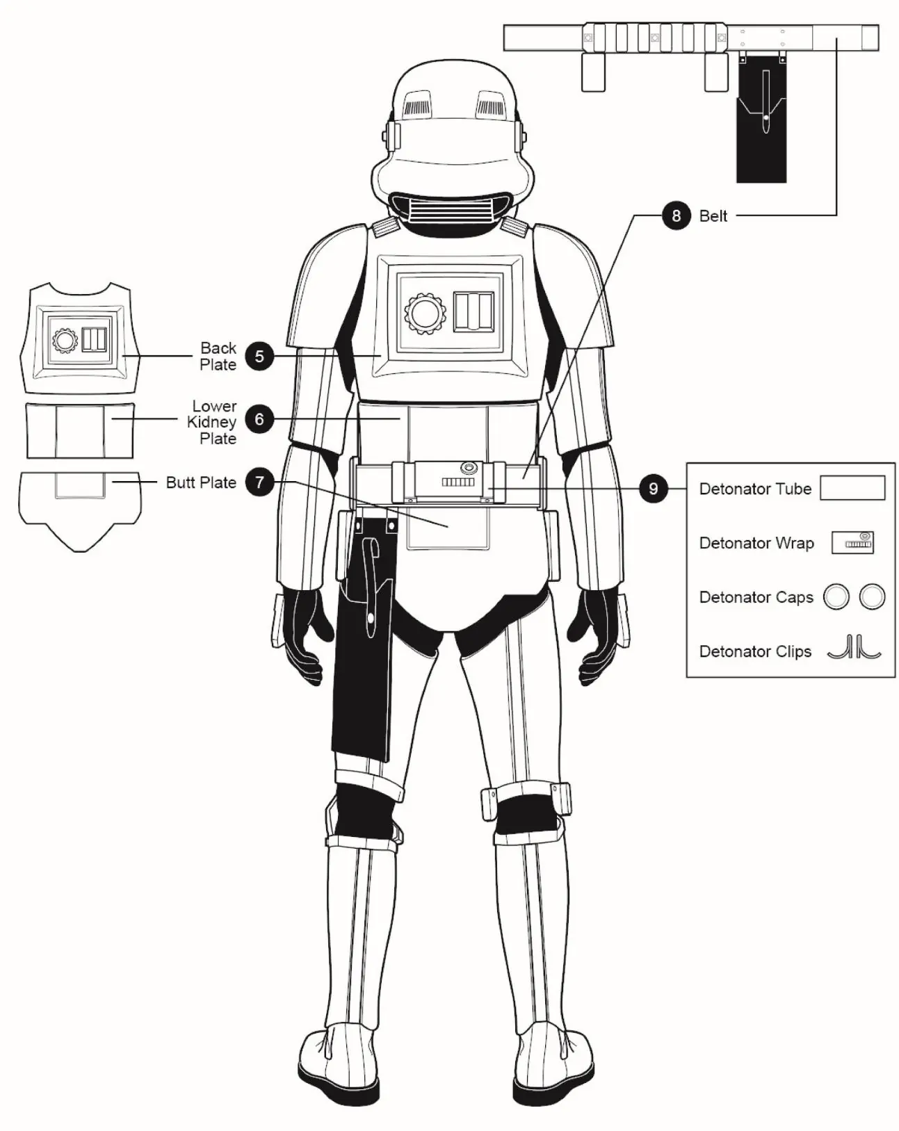 Back view parts list
