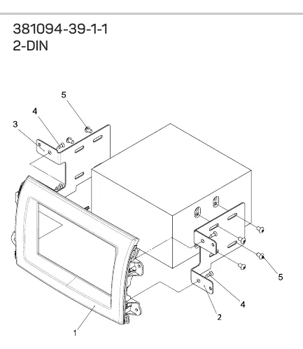 Exploded view of the 381094-39-1-1 radio faceplate assembly.
