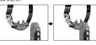 Turning the receiver on using the magnetic red dot.