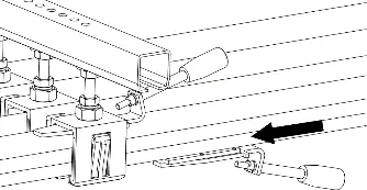 Insert Tool 2 on the open side of the conductor rail