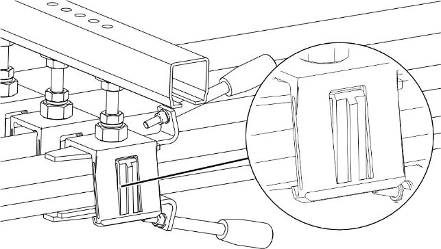 The retaining clamp of the hanger clamp bends up